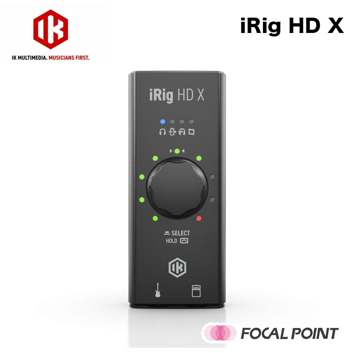 IK Multimedia / アイケーマルチメディアiRig HD X / アイリグ エイチディー エックス インタフェース ギター ベース チューナー 配信 ストリーミング バスパワー USB-C Lightning