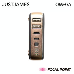 【JUSTJAMES/ジャストジェームス】OMEGA(オメガ)大容量モバイルバッテリー10400mAh【3台同時充電MicroUSBUSB-AUSB-C搭載USBケーブル付属USB-CPDポートJJS-BY-000003】