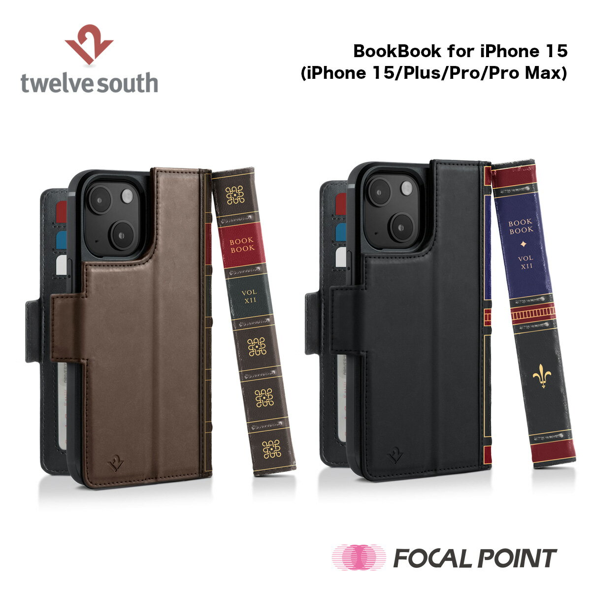 Twelve South トゥエルブサウス BookBook for iPhone 15、iPhone 15 Plus、iPhone 15 Pro、iPhone 15 Pro Max ブックブック・フォー・..