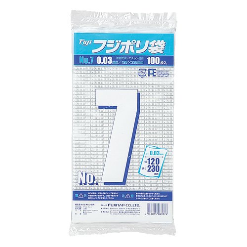 フジ ポリ袋　NO.7 入数:1000枚×15箱120×230mm厚み　0.03mm