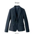 レディスストレッチジャケット / ストライプ / 【サイズ:5号〜17号】ポリエステル97% キュプラ3%(4)