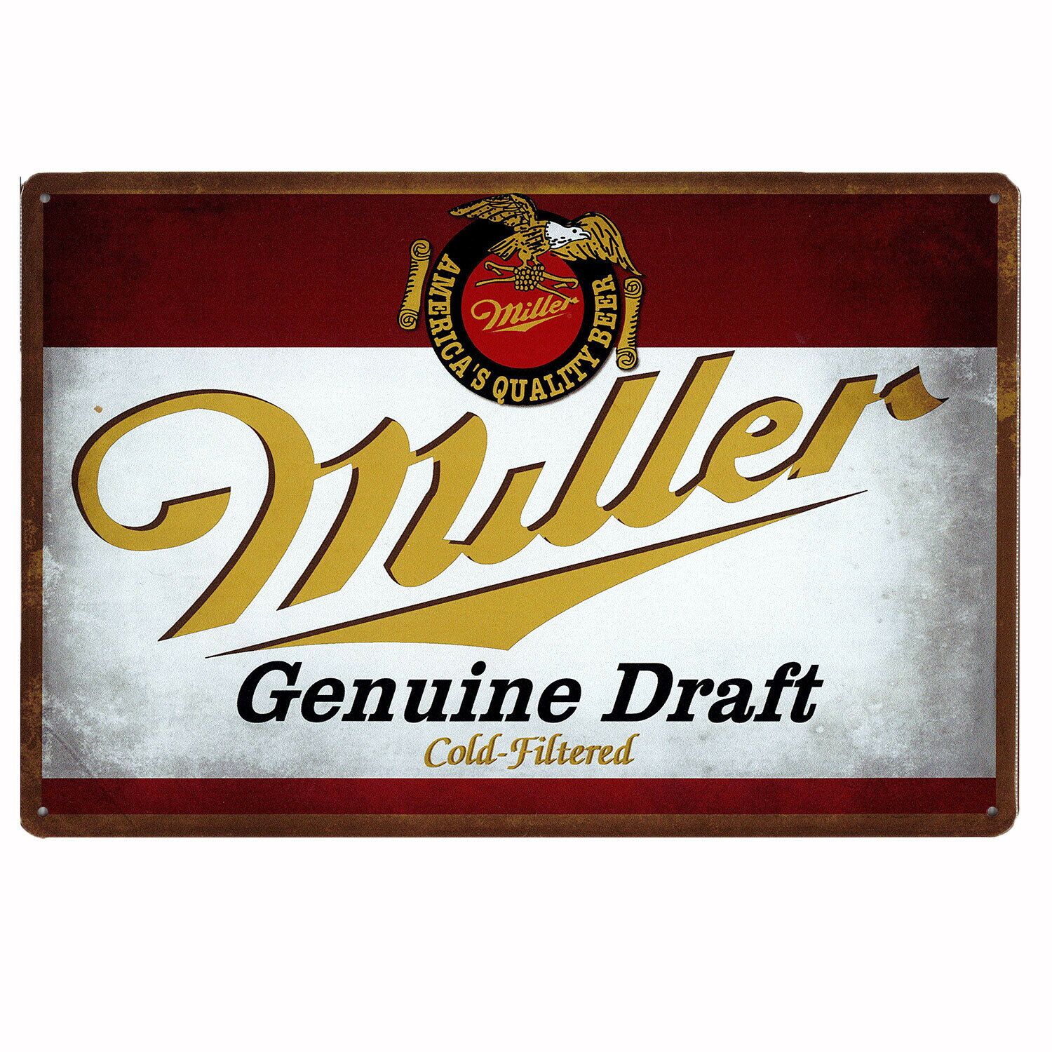 【 ミラー・ジェニュイン・ドラフト 】 Miller Genuine Draft Sign Plate ティン ブリキ看板