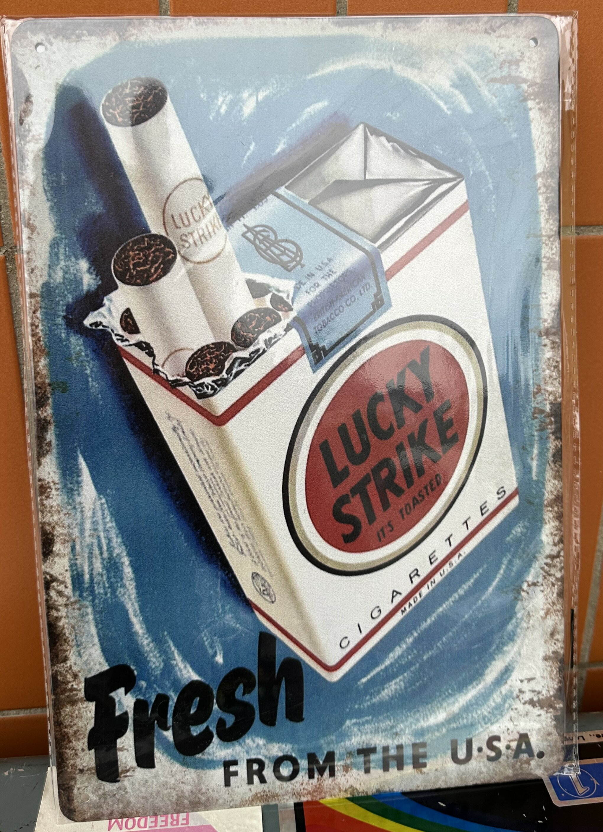 【 ラッキーストライク 】 LUCKY STRIKE Sign Plate ティン ブリキ看板