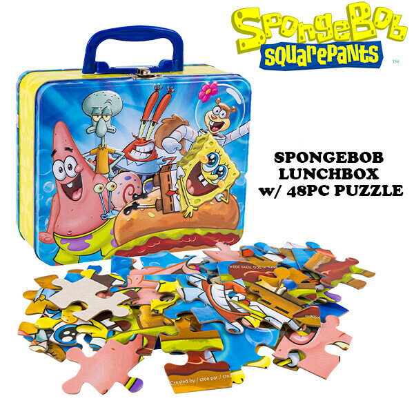 【 スポンジボブ ・ パズル 48ピース 】 Sponge Bob Lunch Box w/ 48PC Puzzle ランチボックス付 パズル