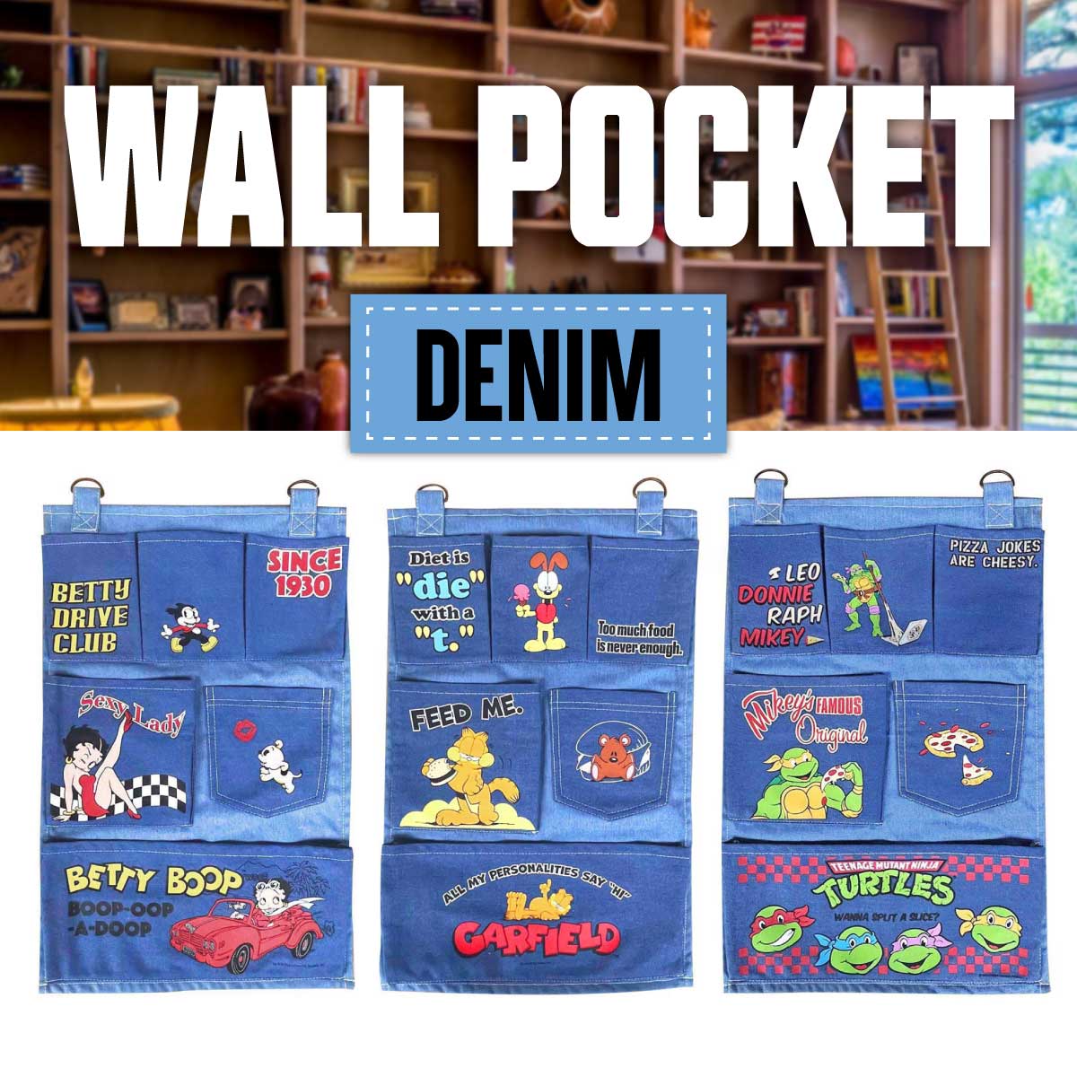 【AMERICAN DENIM】【壁面収納】WALL POCKET デニム ウォールポケット 吊り下げ 収納ポケット