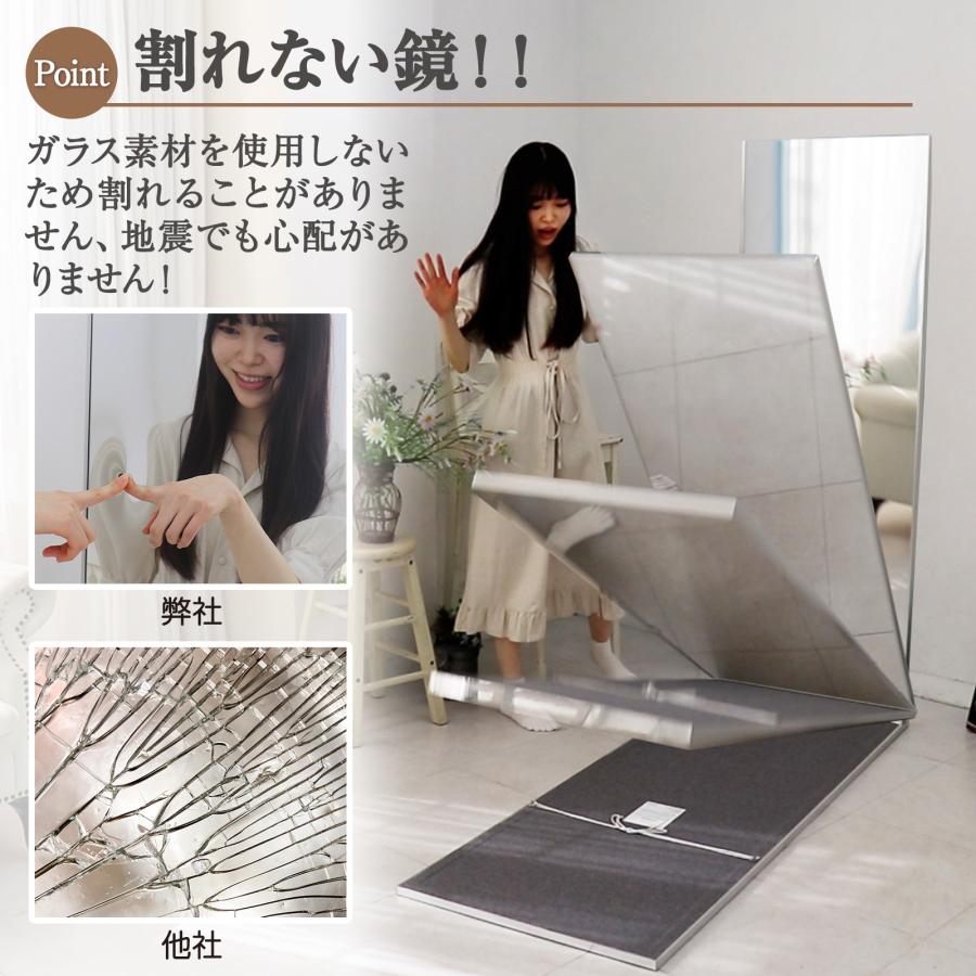 壁掛けミラー 全身 幅60×高さ160cm おしゃれ ウォールミラー 姿見鏡 割れない 鏡 ...