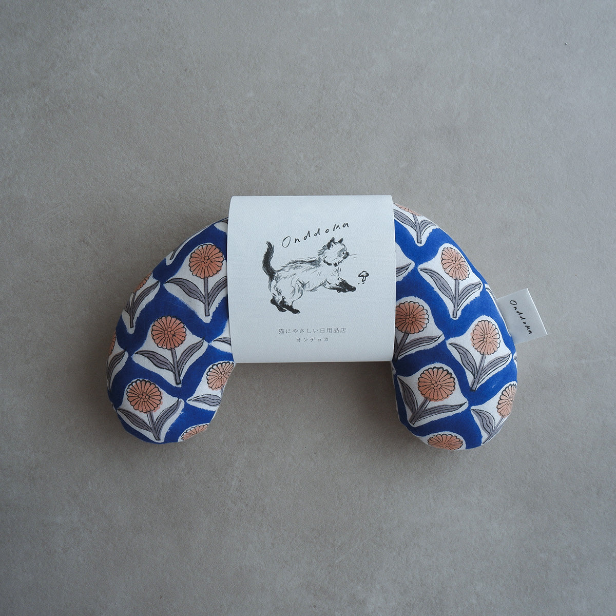 Onddoka（オンデョカ）猫のための除湿まくら【ハンドブロックプリント/Blue】 日本製 猫用枕 猫 ねこ ..