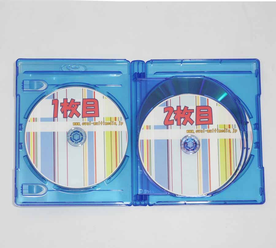ブルーレイケース 6枚収納 22mm厚 BDケース クリアブルー 1個 G Blu-rayDiscロゴ有 オーバルマルチメディア(OvalMultimedia) 3