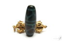 紅朱砂 老玉髄 亀甲長寿天珠 約38mm×14mm 【メール便不可】【z】