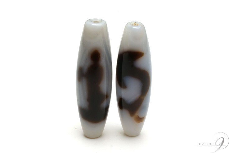 3A　至純天珠　白　如意観音天珠　約38mm×12mm【メール便可】3A至純天珠 38×12 パワー ...