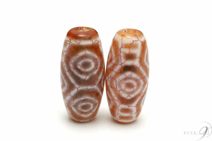 【12/4 20:00～ スーパーセール P5倍】 紅龍紋　龍眼天珠　(1)　約19mm×9mm【メ ...