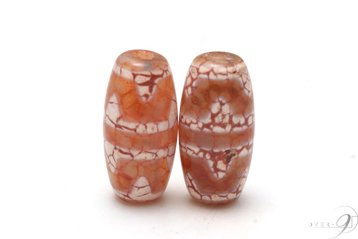 【12/4 20:00～ スーパーセール P5倍】 紅龍紋　四線虎牙天珠　約20mm×10mm【メー ...