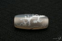 【老玉髄 白 騎龍観音天珠 約25mm×11mm】【メール便不可】【B】