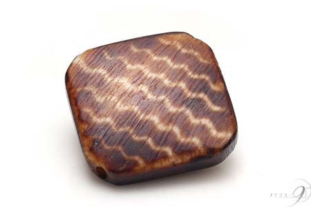 【木珠 虎紋木珠・約25mm×25mm×6*5mm】【メール便可】【SU】