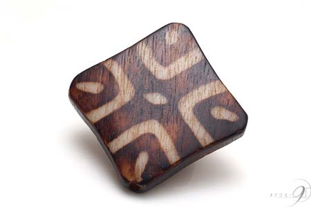 【木珠 八卦木珠(陰卦)・約36*5mm×36*5mm×7*5mm】【メール便可】【SU】