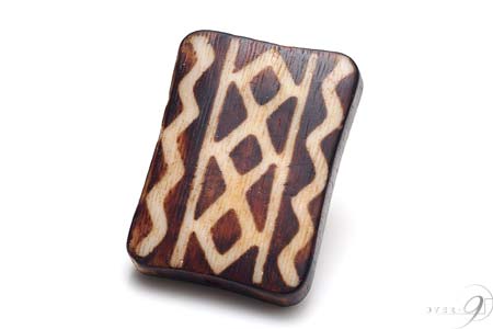 【木珠 虎眼木珠・約40mm×28mm×7mm】【メール便不可】【SU】