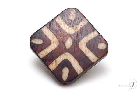 【木珠 八卦木珠(陰卦)・約49mm×49mm×7*5mm】【メール便不可】【SU】