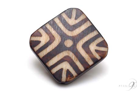 【木珠 八卦木珠(陽卦)・約49mm×49mm×7*5mm】【メール便不可】【SU】