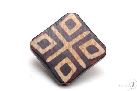 【木珠 猫頭鷹(ふくろう)木珠・約49mm×49mm×7*5mm】【メール便不可】【SU】