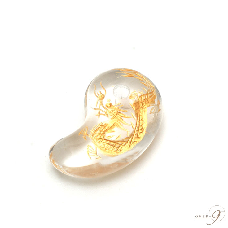 乐天商城 - 龍神　勾玉　水晶【メール便可】1個売り / バラ売り / 勾玉 / 龍 / 龍神 / 水晶 / 金彫り
