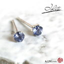 【A.UN jewelry】 アイオライト ピアス 《直径約3mm》 Pt900【鑑別済み】 プラチナ スタッドピアス / 両耳用【SU】(4)