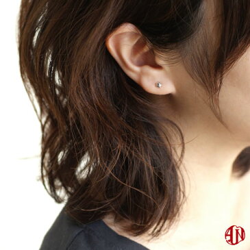 【A.UN jewelry】◆セカンドピアス◆ 星 【Pt900】 プラチナ / 軸太 0.9mm 軸長さ 12mm / つけっぱなし スタッドピアス made in japan / star スター / 両耳用