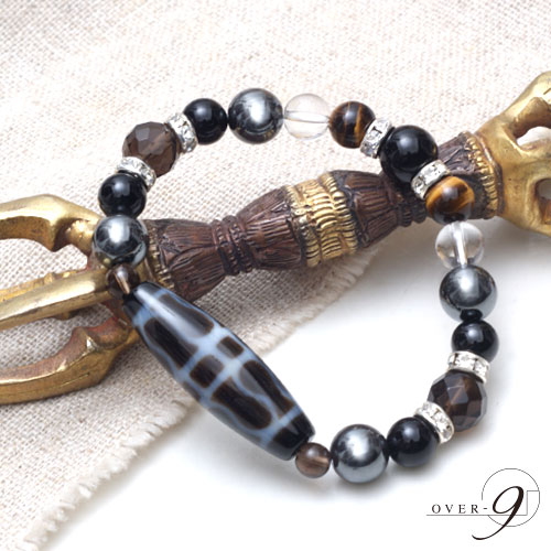 【魔除けブレスレット 〜金剛杵天珠〜】【メール便可】天然石 パーワーストーン 意味 種類 天珠(開運アイテム 開運グッズ プレゼント)