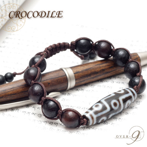 【3A CROCODILE 九眼天珠 ブレスレット】【メール便不可】至純天珠 パワーストーン 金運 潜在能力 天然石 天珠ブレス 天珠 ブレスレッド