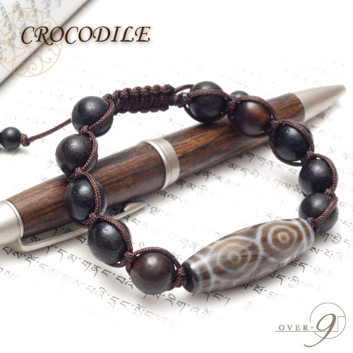 天珠 ブレスレッド【CROCODILE 3A 龍眼天珠 ブレスレット】【メール便可】至純天珠 金運 パワーストーン 天然石 天珠ブレス【m】