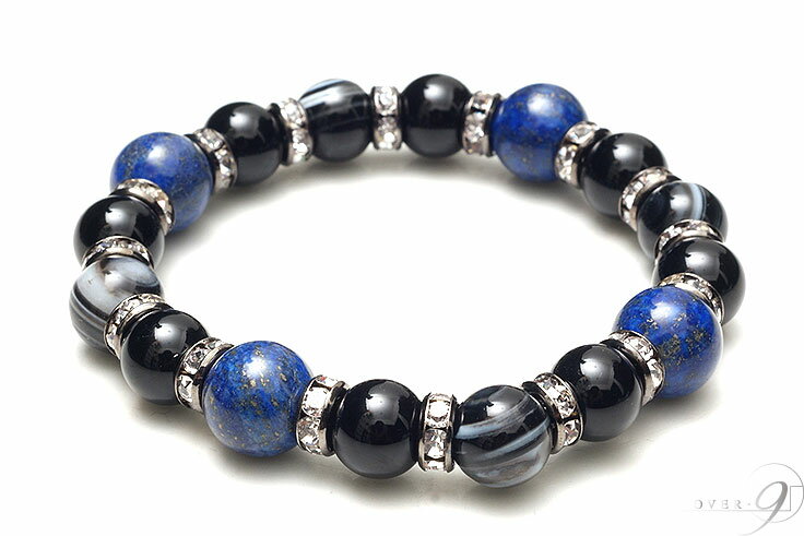 【ラピスラズリ×天眼石×オニキス ブレスレット】【メール便可】パワーストーン メンズ ブレスレット ラピスラズリ オニキス 天眼石【SU】