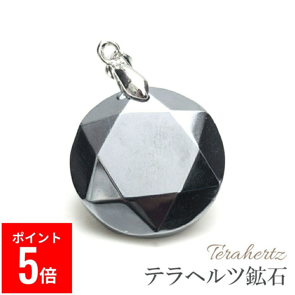 【BF期間ポイント5倍！】 テラヘルツ ペンダントトップ 六芒星 丸型 25mm テラヘルツ鉱石 本物 【メー..