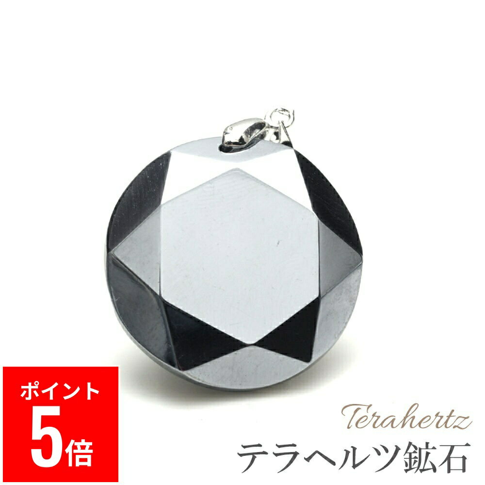 【BP期間ポイント5倍！】 テラヘルツ ペンダントトップ 六芒星 丸型 35mm テラヘルツ鉱石 本物【メール..