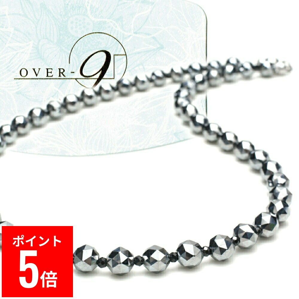 【BF期間ポイント5倍!】 OVER-9 テラヘルツ鉱石 ネックレス トライアングルカット 6mm 首周り約40cm +ブラックスピネル 公的機関検査済み 本物...