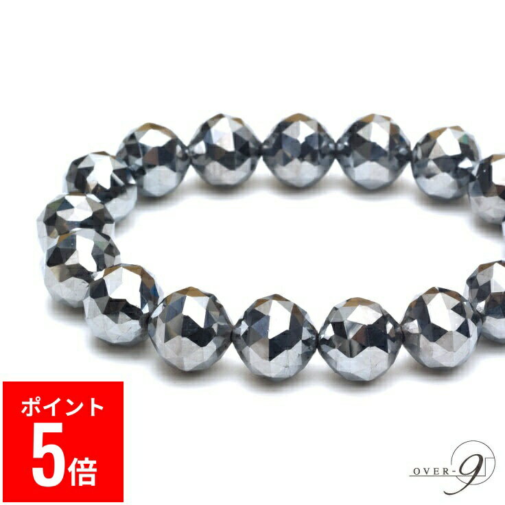 【BF期間ポイント5倍！】 OVER-9 テラヘルツ鉱石 ブレスレット トライアングルカット 12mm 公的機関検査済み 本物 高純度99.9% 健康 ジュエリー パワーストーン 天然石 【メール便送料無料】