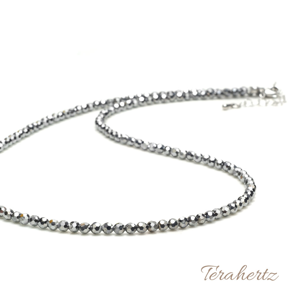 OVER-9 テラヘルツ ネックレス 4mm 首周り約60cm スピネルカット テラ鉱石 公的機関検査済み 本物 高純度99.9% 健康 ジュエリー チョーカー...
