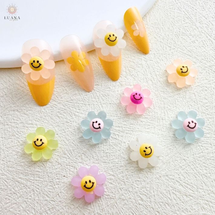 ポイント5倍ネイルパーツ スマイル フラワー パーツ 花 春 ホワイト ピンク ニコち...