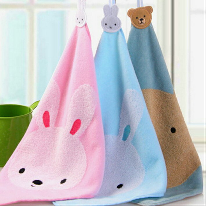 とってもかわいいクマのタオル、3色セット