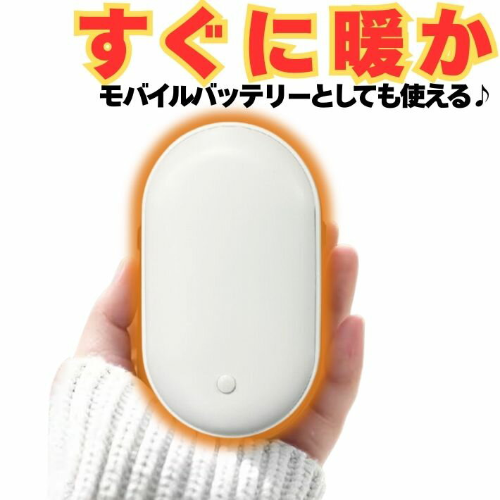 充電式 カイロ ハンドウォーマー 3000mAh 両面 急速 加熱 3段階 温度調整 コンパクト 軽量 手 冷え 対策 モバイルバッテリー 対応 USB USB Type?C 防寒 グッズ 冬 アウトドア キャンプ 釣り 通勤 通学 プレゼント ギフト