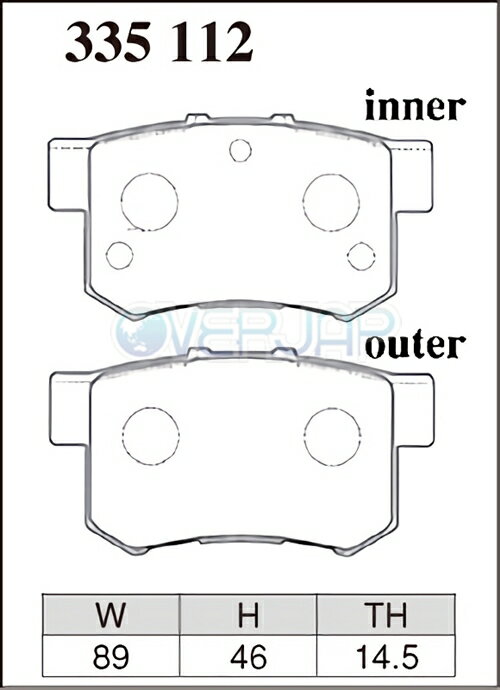 Z335112 DIXCEL Zタイプ ブレーキパッド リヤ左右セット ホンダ アスコット CB1/CB3 1989/9〜93/9 1800〜2000 Rear DISC