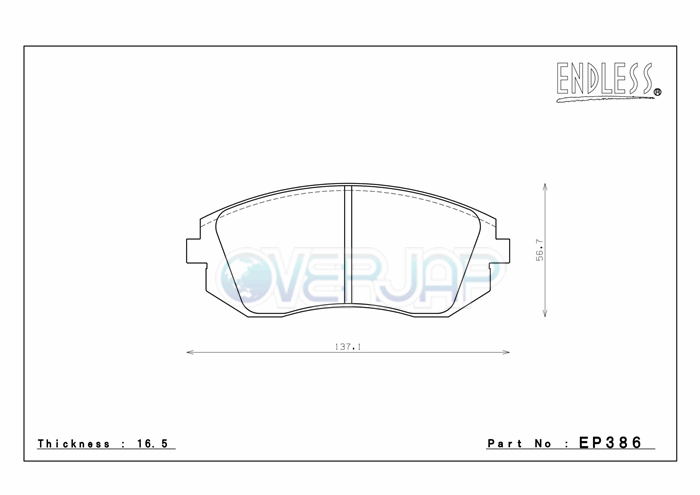 MX72 EP386 ENDLESS MX72 ブレーキパッド フロント左右セット インプレッサスポーツ GP6/GP7 2011/12〜2016/10 2000