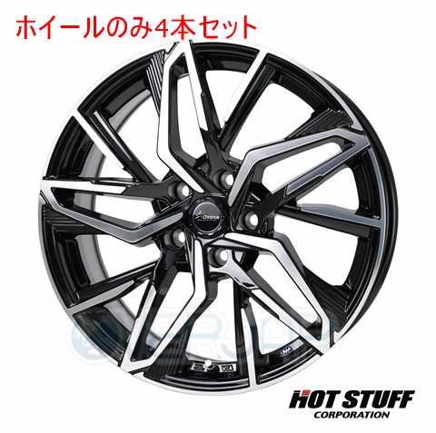4本セット HOT STUFF Chronus CH-112 メタリックブラックポリッシュ (MB/P) 17インチ 7.0J 114.3/5 48