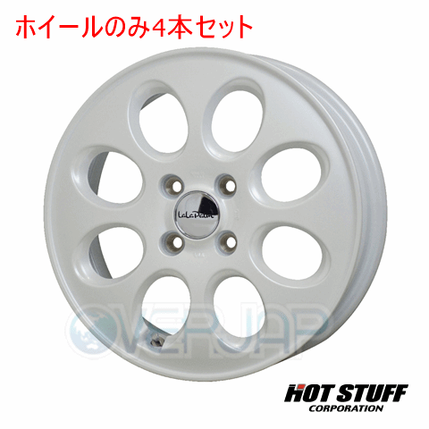4本セット HOT STUFF LaLa palm Oval パールホワイト (PW) 15インチ 4.5J 100/4 45