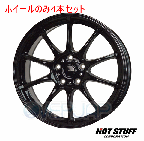 4本セット HOT STUFF G.speed G-07 メタリックブラック (MBK) 16インチ 6.5J 100/5 48 ウィッシュ ZGE20W