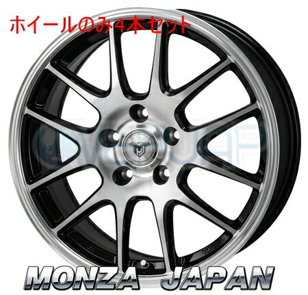 4本セット MONZA JAPAN JP-STYLE MJ02 ブラックメタリック/ポリッシュ (BKM/P) 17インチ 7.0J 100 / 5 50 ウィッシュ ZGE22W