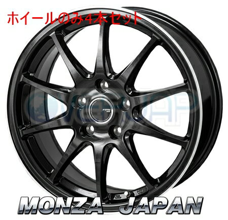 4本セット MONZA JAPAN JP-STYLE R10 パールブラック / フランジカットポリッシュ (PBK/FP) 16インチ 6.5J 100 / 5 48 ウィッシュ ZNE10G