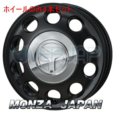 4本セット MONZA JAPAN PIEDINO セミグロスブラック (SB) 14インチ 4.5J 100 / 4 45 ワゴンRソリオ MA34S