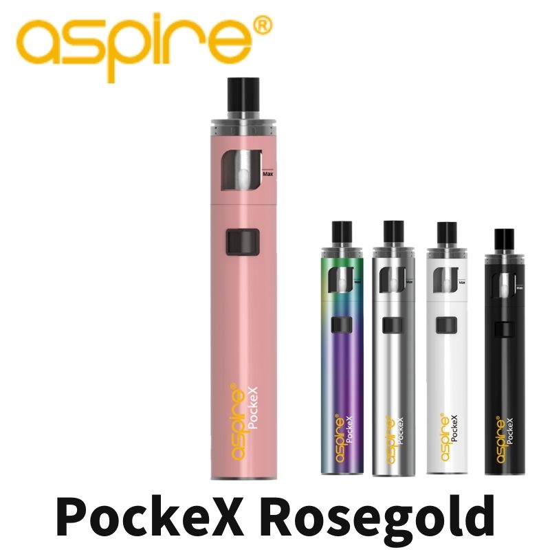正規品 Aspire (アスパイア) PockeX Pocket AIO KIT ポケックス スターターキット 小型 リキッド式 本体 禁煙 禁煙グッズ (ローズゴールド)