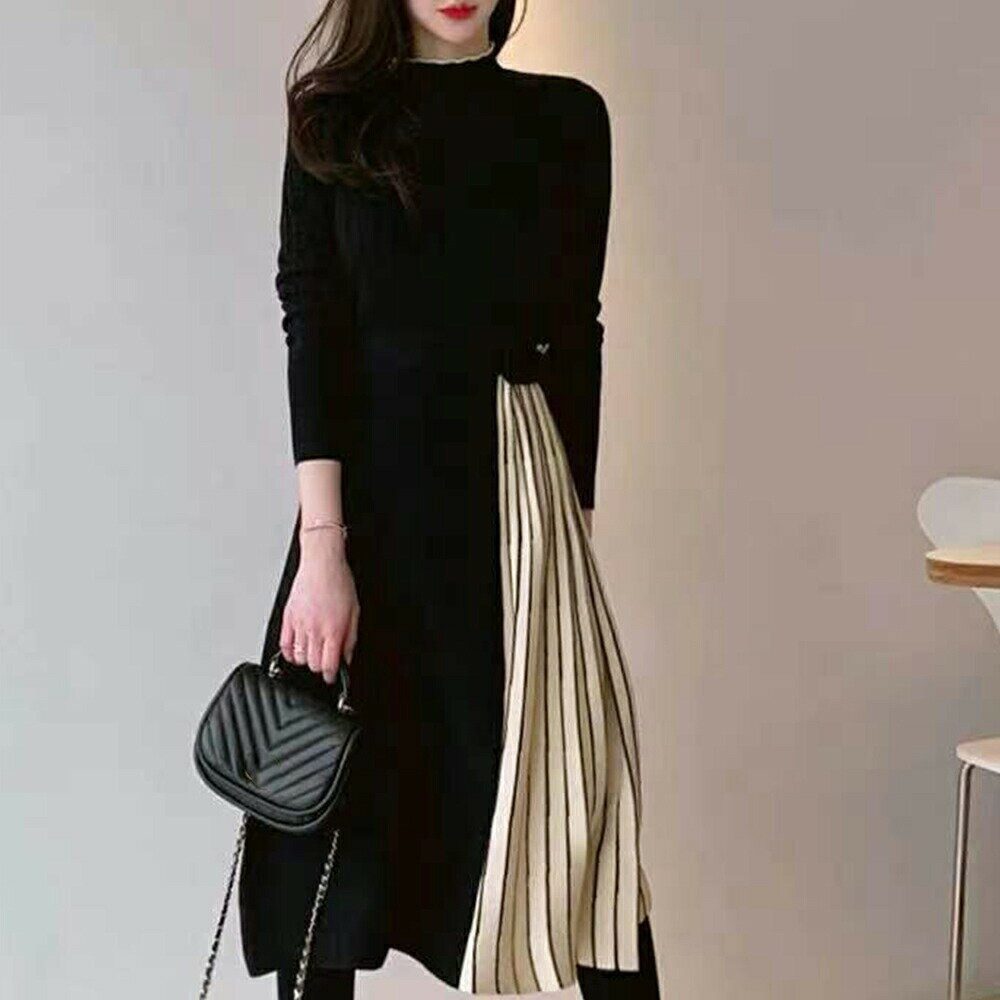 ニットワンピース レディースフレアワンピ (T)