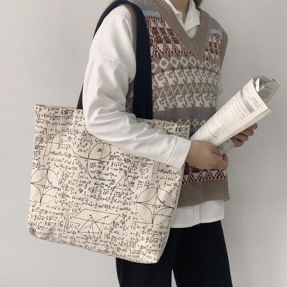 バッグ トートバッグ 数学 幾何 大容量 デザイン レディース オシャレ 韓国 ファッション 雑貨 かわいい おしゃれ 北欧 送料無料 [K] (T)