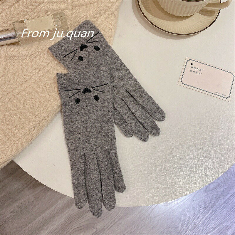 スマホ対応　猫デザイン手袋 (T)